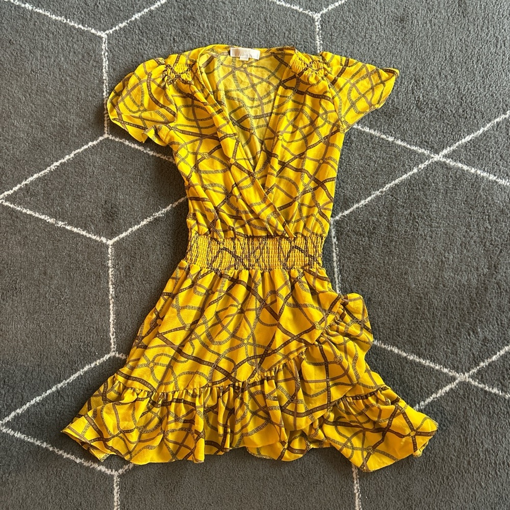 MICHAEL Michael Kors Yellow Geometric Mini Dress